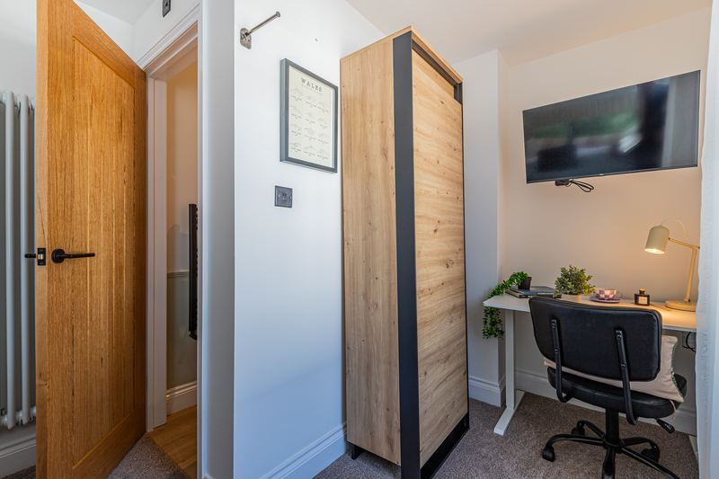 Bedroom desk and wardrobe